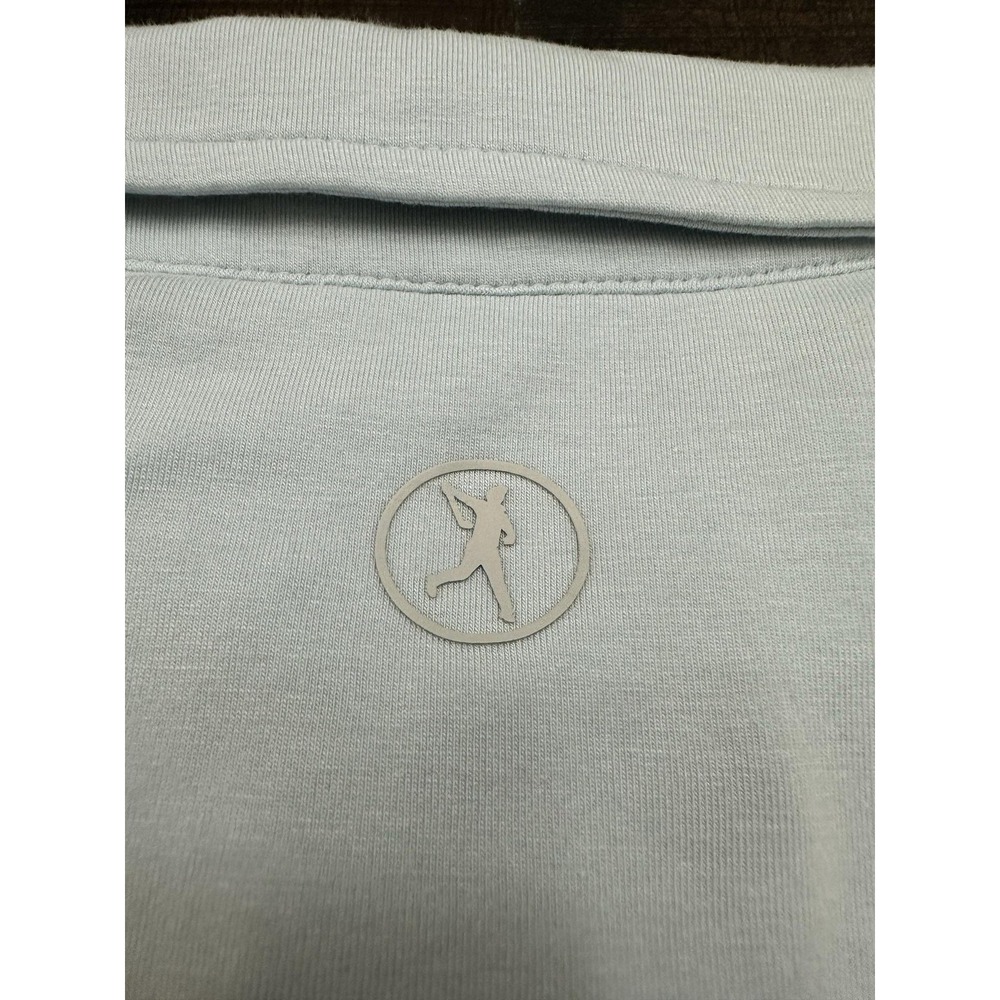 Live Forever Golf Polo Shirt Mens Large Blue Solid Performance Stretch Jersey - Picture 9 of 10